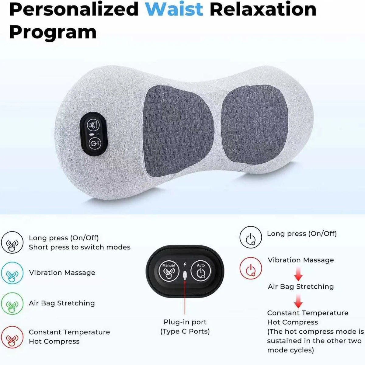 3-in-1 Lumbar Massage Cushion